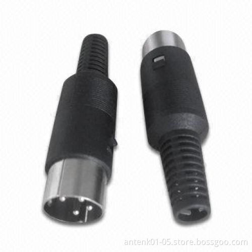 DIN Connector with 4 Pins, Male Type, Suitable for Wiring Cable Assembly